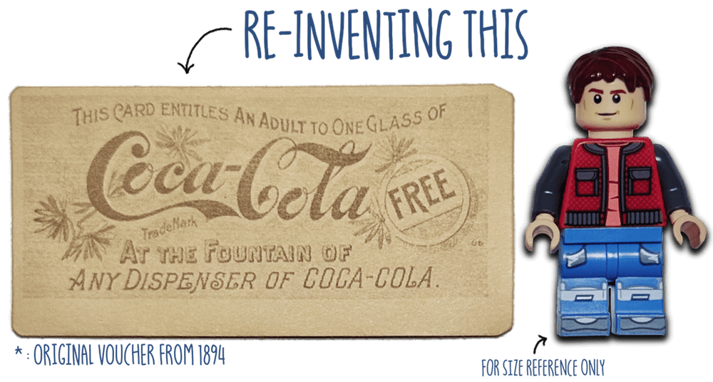 RE-INVENTING THIS - Original Voucher and LEGO Figure